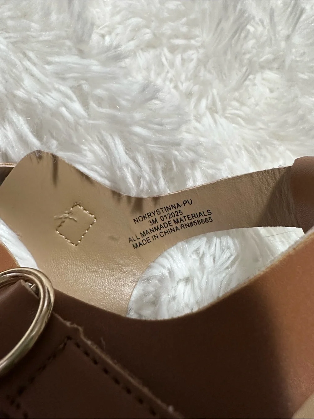 Used Nordstrom Brown Girls' T-Strap Woven Sandals size 3.